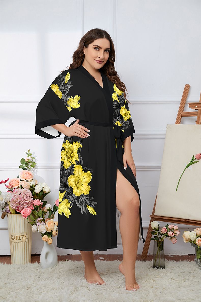 Sömn Damkläder Stora Pyjamasar Nya Satinpyjamas Dam Sommar Lätt Lyxigt Issiden Sval Nattlinne Badrock Hemkläder_voghion.com