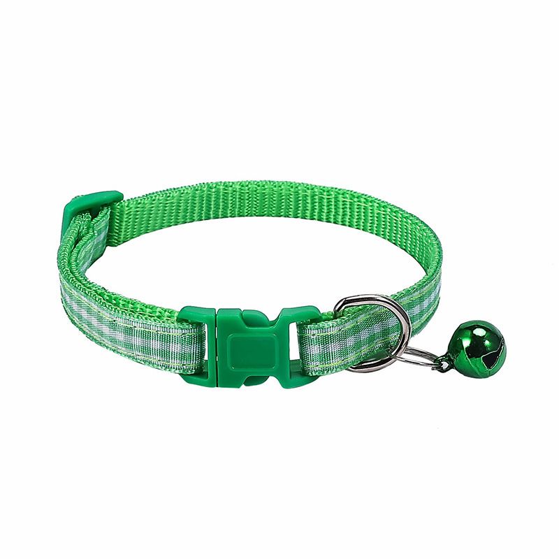 Nuovo collare per cani e gatti in tessuto colorato, casual e di piccole dimensioni, con campanellino e anello al collo_voghion.com