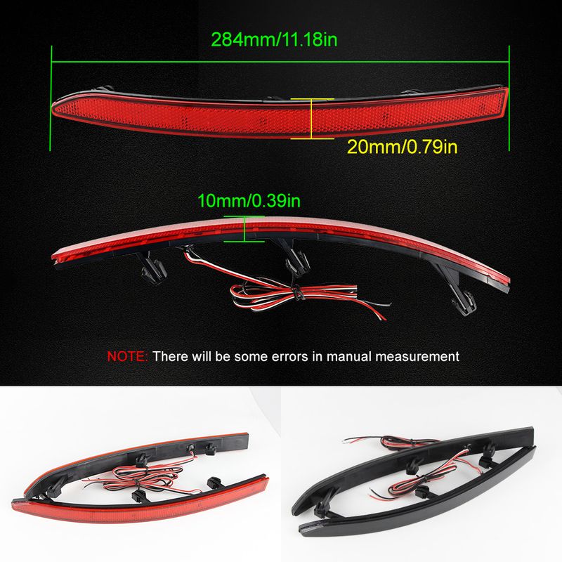 2 pezzi di riflettore per paraurti posteriore a LED per auto per Tiguan (5N) 2008-2016, luce di stop, fanale posteriore OEM n. 5N0945105_voghion.com