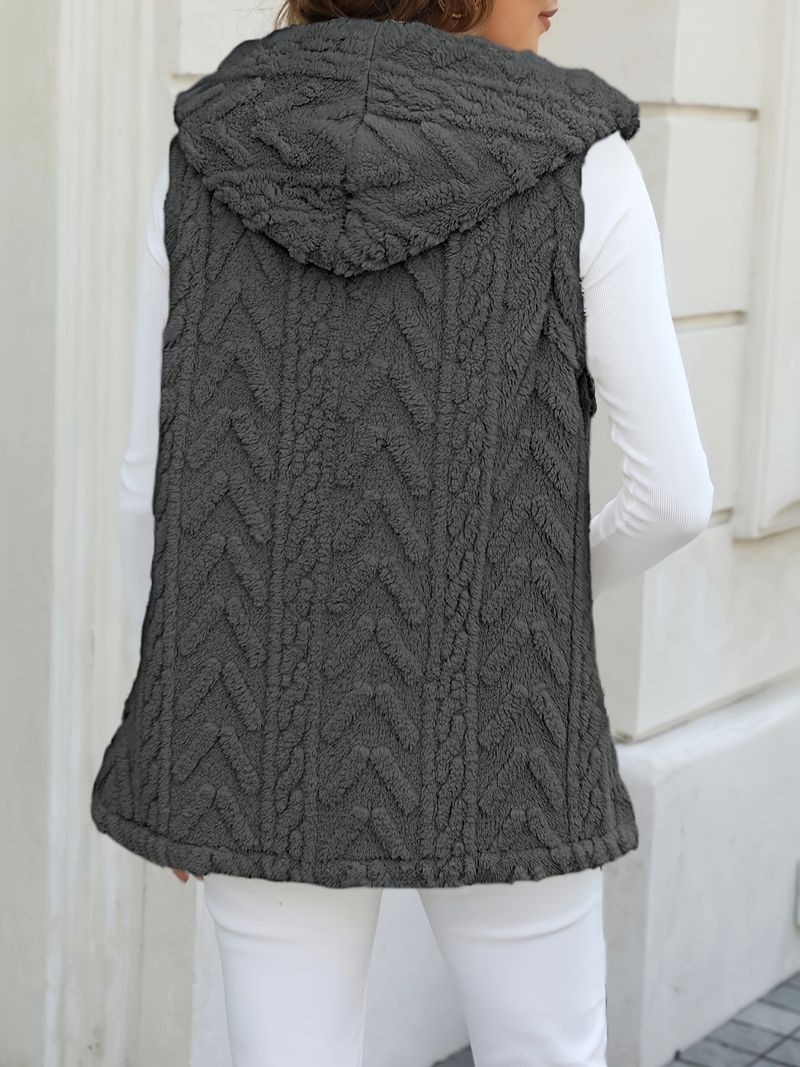 Doudoune sans manches à capuche pour femme – Manteau d'hiver matelassé léger à col montant (beige, rose, rouge, anthracite, kaki, violet)_voghion.com