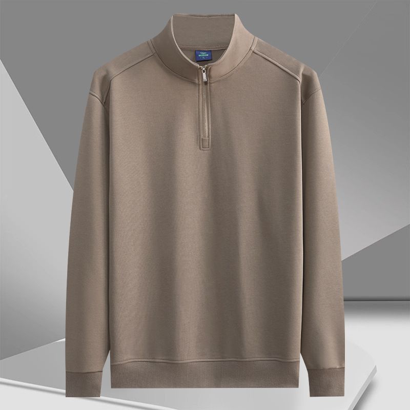 Herren-Polo-Sweatshirt im Retro-Stil mit halbem Reißverschluss – Locker sitzender Pullover mit Stehkragen und langen Ärmeln für die Freizeit (erhältlich in 7 Größen und 6 Farben)_voghion.com