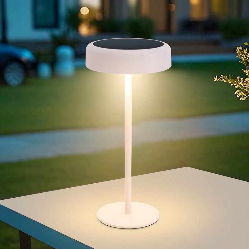 Glitzerlife Tischlampe Solar Akku Nachttischlampe - Modern Led Kabellos Tischleuchte 3600mhA Aufladbar Touch Dimmbar Weiß Lampe Mit USB Batterie Solarlampen_voghion.com