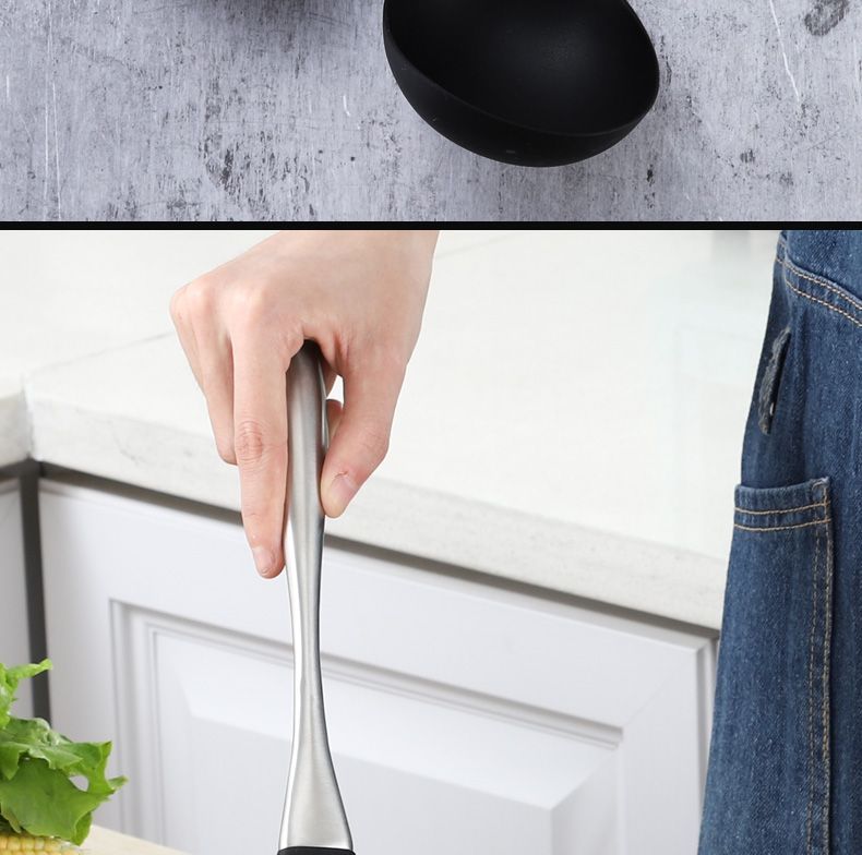 Pala de silicona especial antiadherente, juego de utensilios de cocina para saltear el hogar resistente al calor, cuchara para sopa, pala para freír no_voghion.com