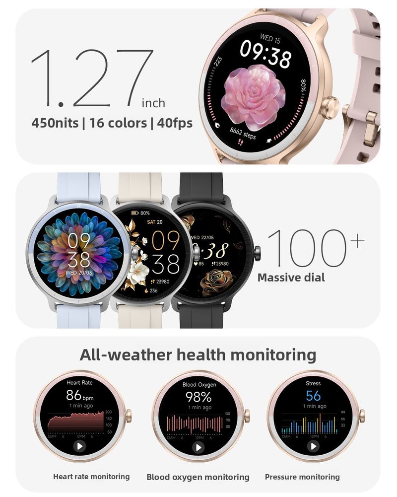 New DR03 Bluetooth Call Exercise Health Heart Rate Blood Oxygen Health Monitoring Running Course_voghion.com