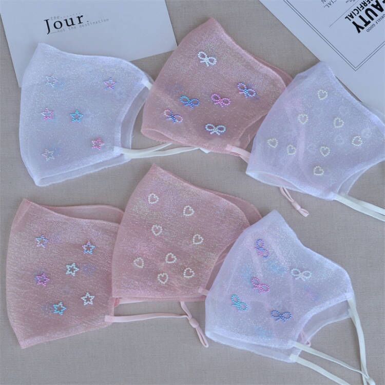 New Summer Tulle Mask Star Mask_voghion.com