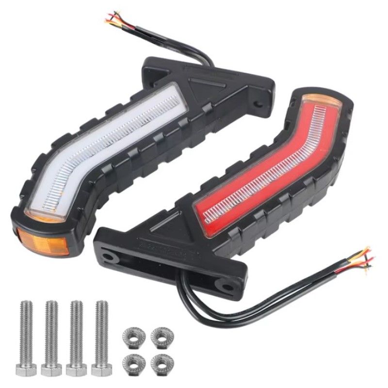 LED Side Marker Lights Turn Signal Lamp 2 Pcs For Truck Trailer Lorry Flowing Water Effect 12V 24V Universal Waterproof_voghion.com