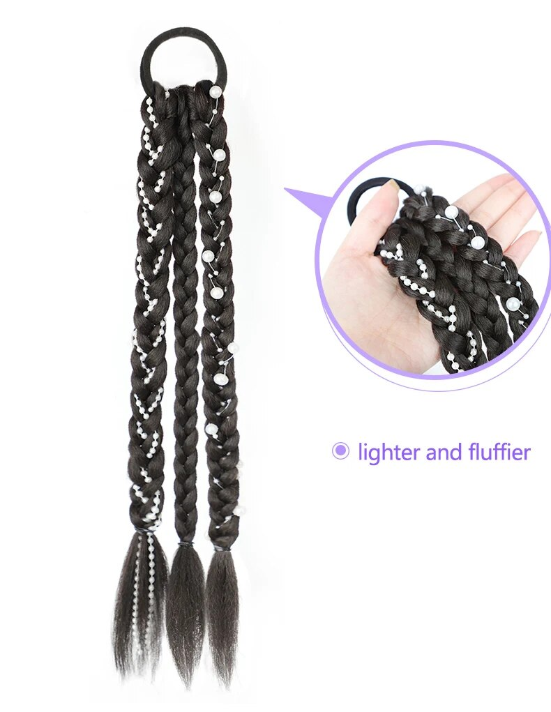 TALANG Trecce sintetiche da boxe Coda di cavallo per donna Elastico Twist Treccia Corda Elastico Accessori per capelli Resistente al calore_voghion.com