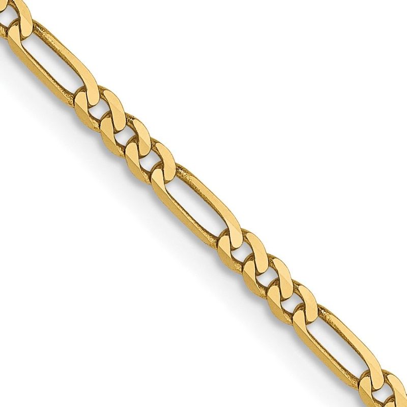 14K 1.8mm Flat Figaro Chain_voghion.com