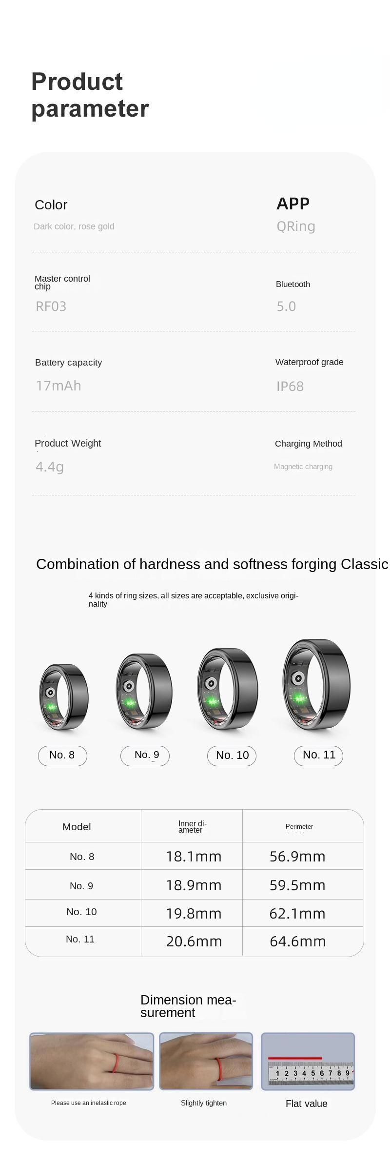 The New R02 Smart Ring Is Waterproof, Stress, Blood Oxygen, Sleep, Heart Rate, Step Monitoring, Multiple Sports Modes, And Taking Pictures_voghion.com