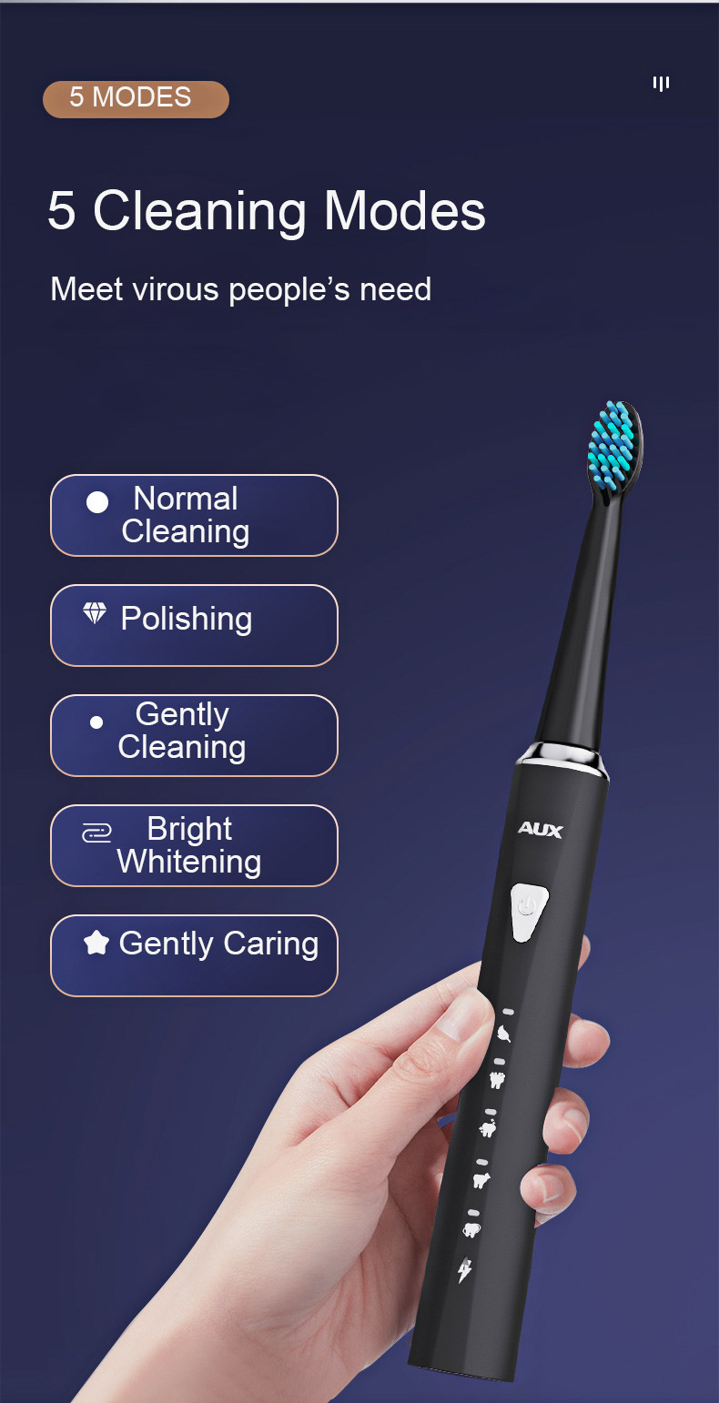 Portable Soft Bristled Ultrasonic Electric Toothbrush XI7 Waterproof Tooth Brush Bathroom Accessories_voghion.com