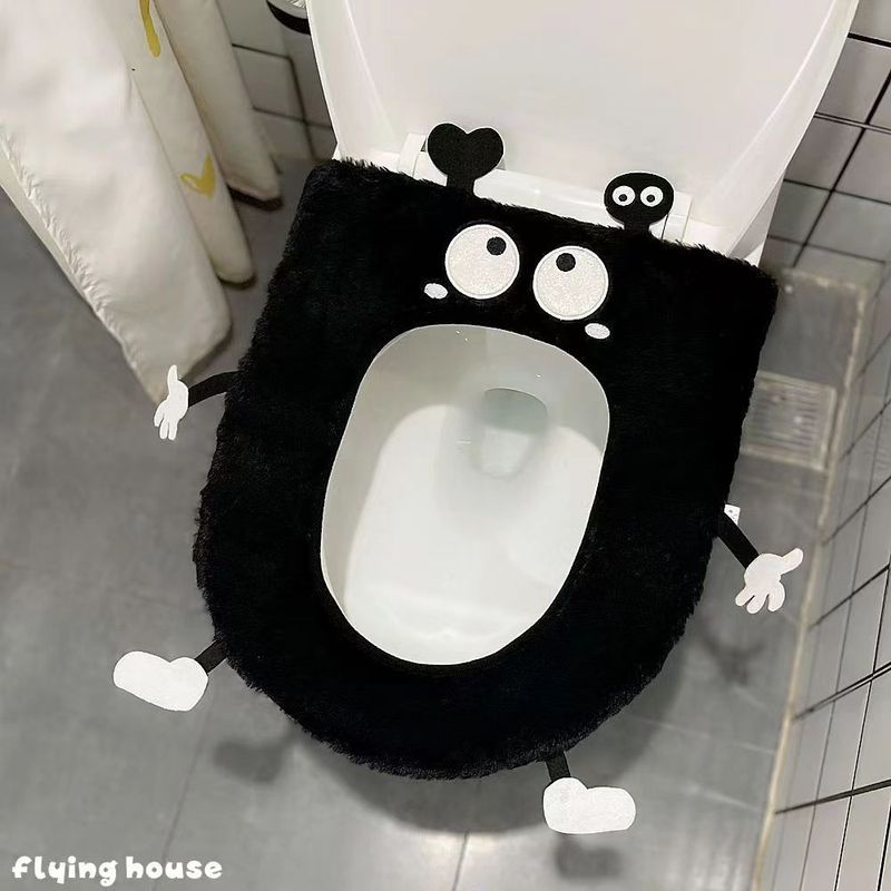 Cuscino per sedile a forma di palla di carbone con simpatico cartone animato, per tutte le stagioni, per l'inverno, per il WC, universale, per la casa, in peluche_voghion.com