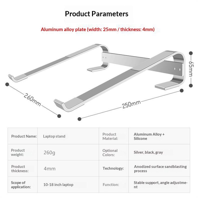 NeoGear NeoGear Metron Supporto portatile per laptop con raffreddamento da tavolo in lega di alluminio_voghion.com
