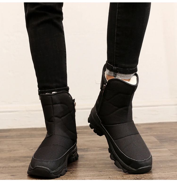 Nouvelle chaussure d'hiver chaude et épaisse avec doublure polaire, botte de neige Northeat, chaussure de voyage imperméable et résistante au froid, en coton pour homme_voghion.com