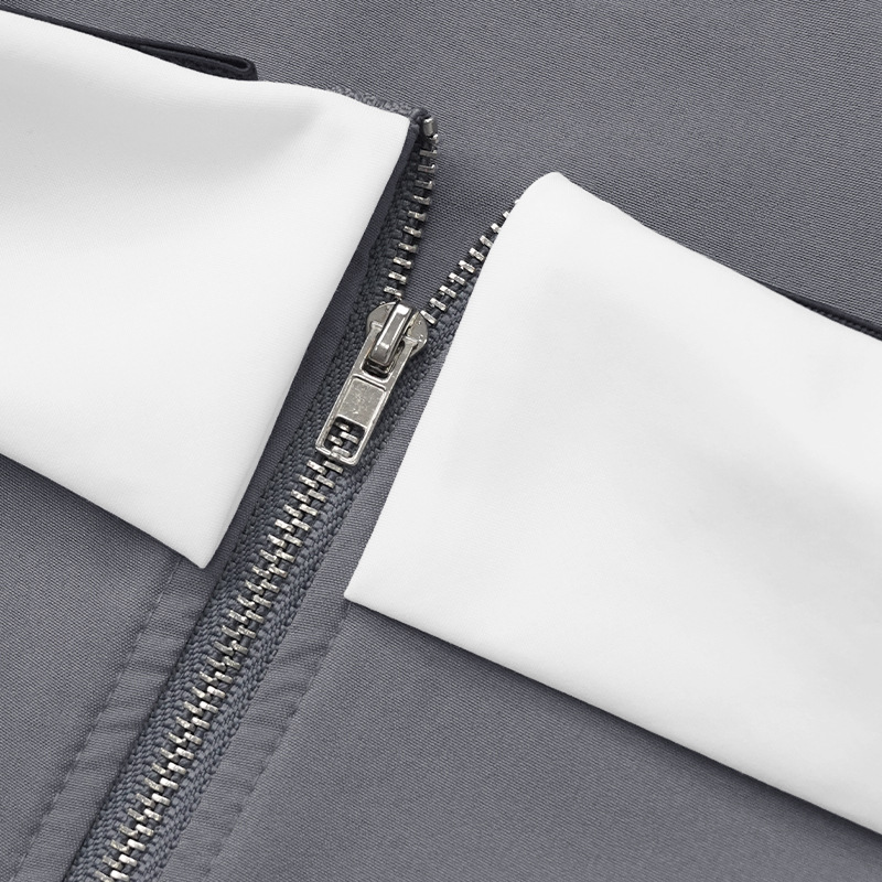 Chaleco con contraste de color para mujer, pantalones de traje con pernera ancha, dos conjuntos informales a la moda_voghion.com