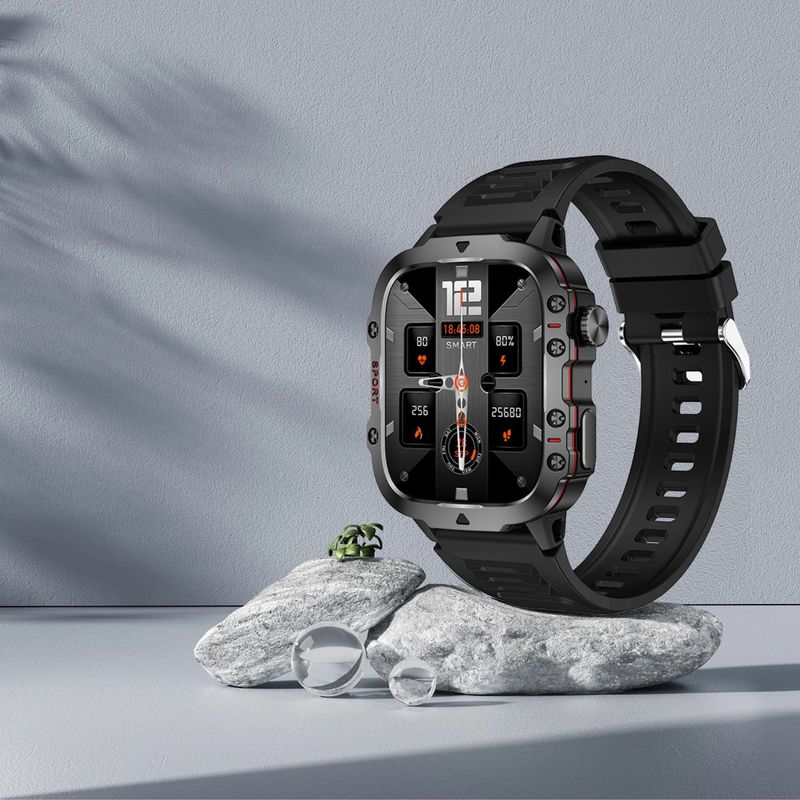 New Product QX11 Outdoor Style Smart Watch Bluetooth Call Encoder Heart Rate Pressure Blood Oxygen Sports Waterproof_voghion.com