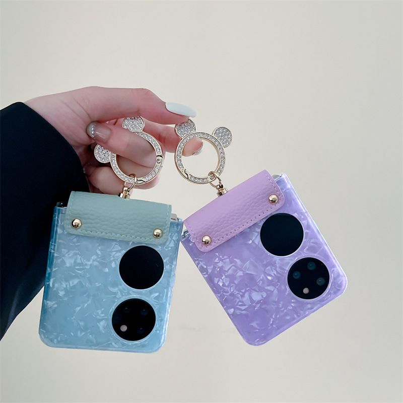 Shell pattern wrist strap ring for Huawei p50 pocket folding screen phone case pocket 2 Drop-resistant shell_voghion.com