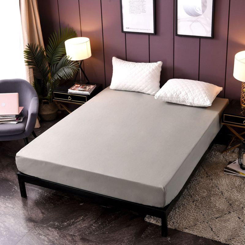 Lençol de cama à prova de líquidos de cor sólida, capa de cama à prova de urina, protetor de colchão antiqueda_voghion.com