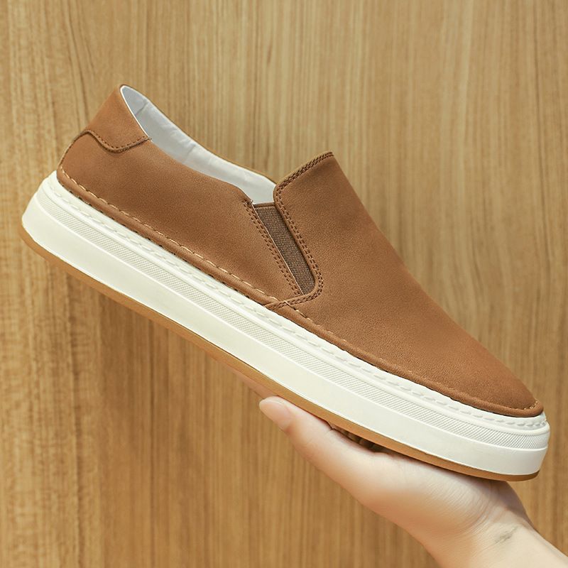 Mocassini da uomo alla moda, scarpe basse versatili in vera pelle, comode e comode, scarpe casual coreane antiscivolo e antiodore_voghion.com