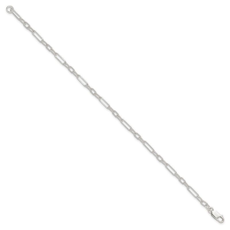 Sterling Silver Fancy Link Anklet_voghion.com