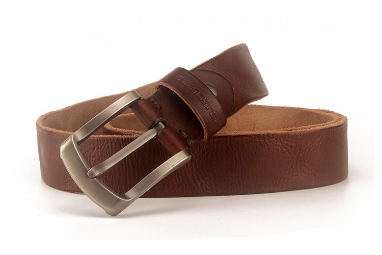 men's Head Layer Cowhide Pin Buckle Washed Handmade Belt Hot Sale_voghion.com