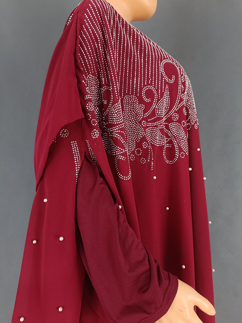 Női ruházat Plus Size női ruházat muszlim forró gyémánt körömgyöngy sifon kendő fejkendő ruha_voghion.com