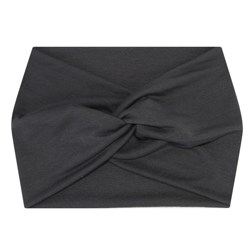 New Women's Wide Edge Hair Band Solid Color Elastic Headscarf Men's Sports Yoga Running Fitness Antiperspirant Cotton Headband_voghion.com