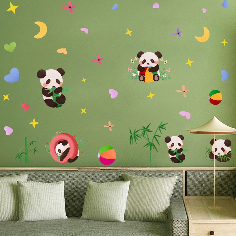 Cartoon Panda CH81027 Customized Children's Room Background Decorative Wall Stickers_voghion.com