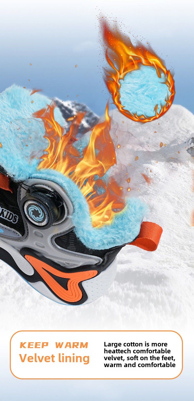 Boys' casual sports shoes Winter leather surface waterproof and velvet warm students Small and medium-sized children's sports shoes_voghion.com