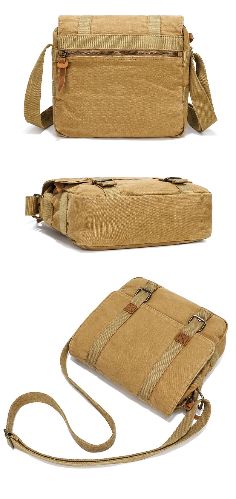 Canvas Tasche Vintage Canvas Umhängetasche Trend Herren Einkaufstasche Mode Umhängetasche für Männer_voghion.com