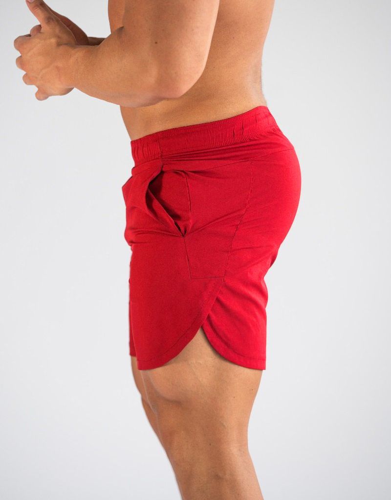 Pantaloncini da allenamento da 5 pollici da uomo - Ibridi per palestra e corsa con tessuto ad asciugatura rapida (design minimalista senza logo, tasche laterali elasticizzate in 4 direzioni)_voghion.com