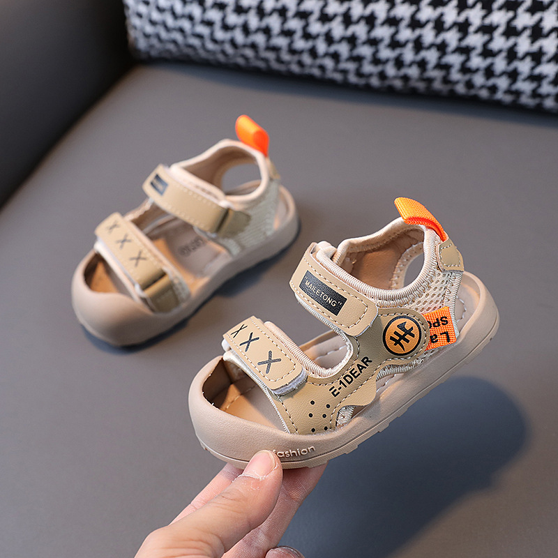 Sommer Baby Walking Männer 0-1-3 Jahre alt 2 Mädchen Stirnband Kick Sandalen für Vorschulkinder Weiche Sohle Anti-rutsch Strand_voghion.com