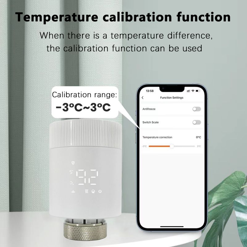 Tuya WiFi Smart Thermostatic Radiateur Vae Actionneur Chauffage Télécommande Sans Fil Thermostat Prise En Charge Alexa Google Home_voghion.com
