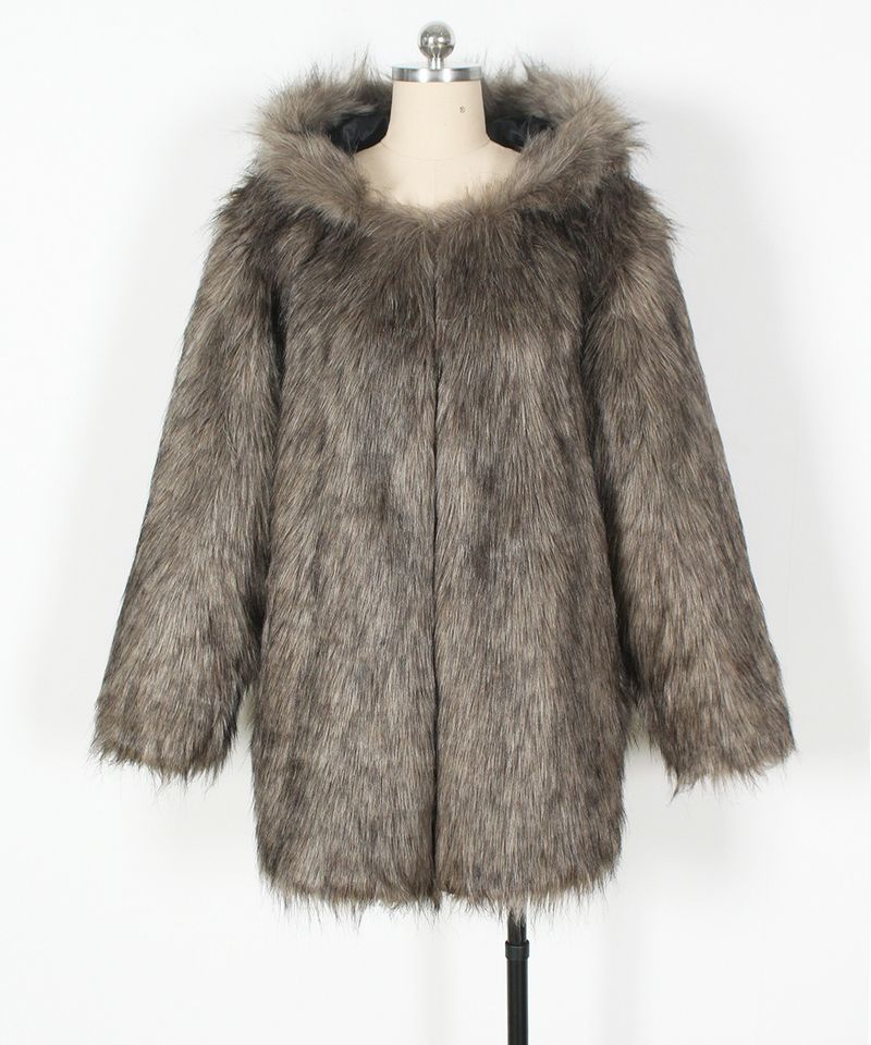 Damenbekleidung Damen Pelzmantel Herbst und Winter_voghion.com