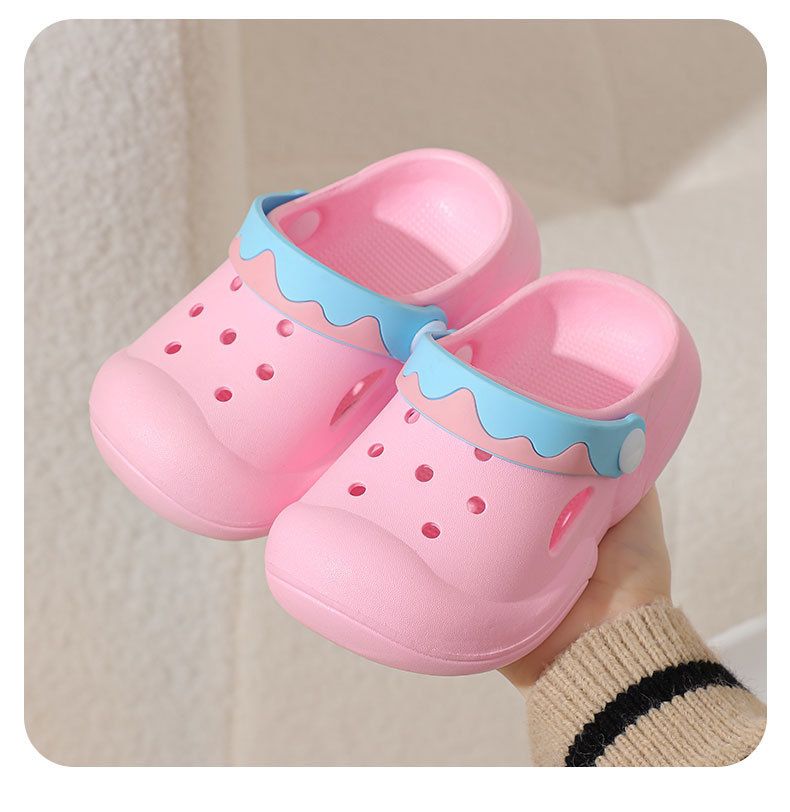 Grasp Yu's Kinderhausschuhe mit großen Augen für draußen, rutschfeste Jungen-Lochschuhe für drinnen und Strandsandalen mit Stirnband für Mädchen_voghion.com