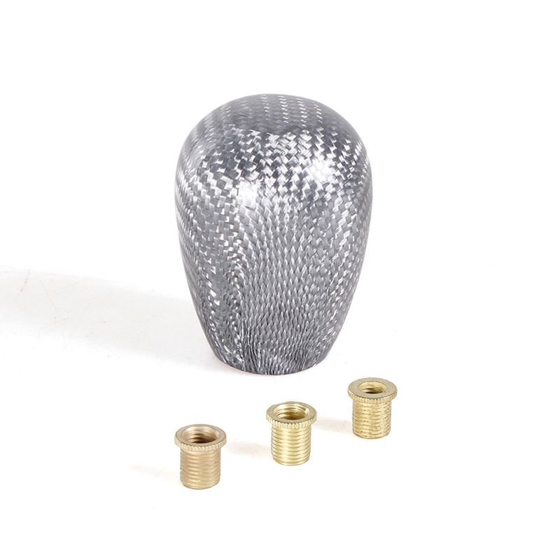 Universele ovale auto handmatige koolstofvezel versnellingspook met adapter versnellingspookkop versnellingspookknop JDM-stijl SFN105_voghion.com