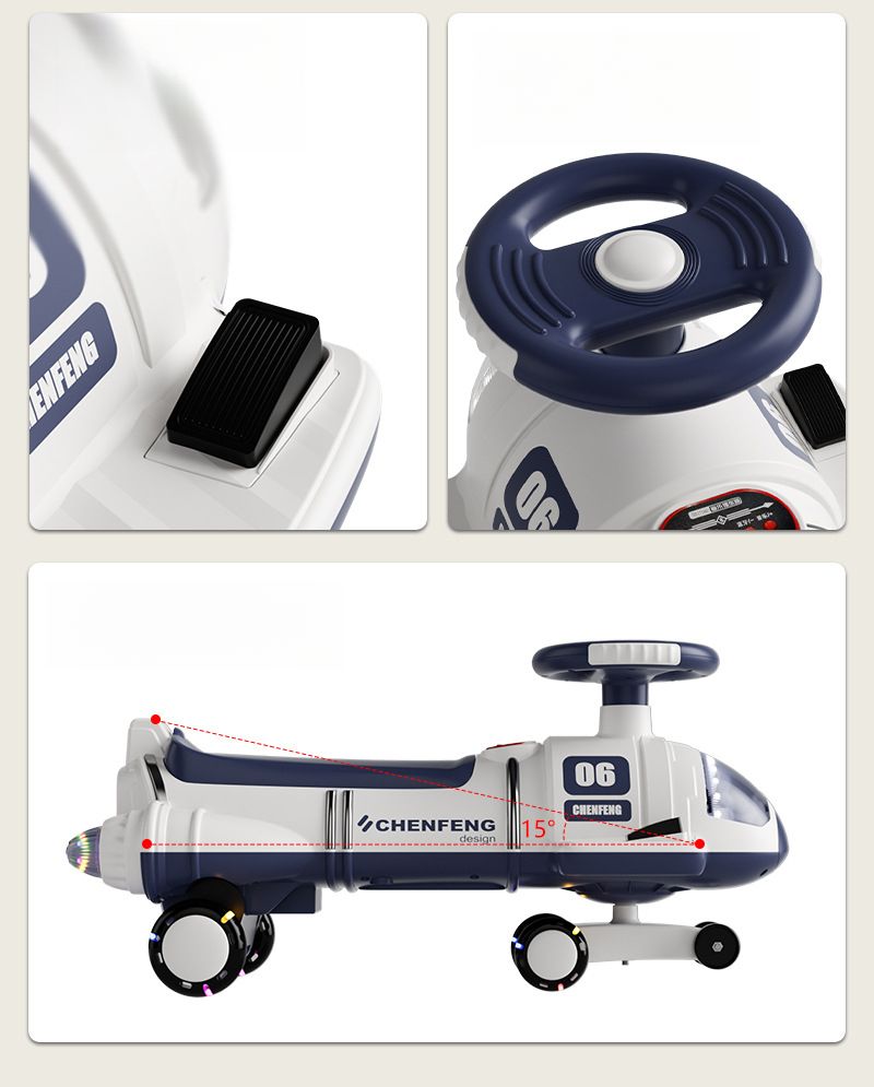 Children's Electric Twist Anti-Tip Universal Wheels Ride-On Adult Rechargeable Boys Girls Baby Scooter Swing Car_voghion.com