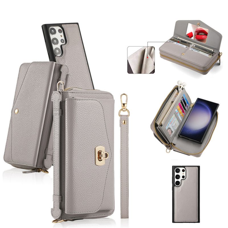 Afneembare crossbody-kaarthouder portemonneehoes voor Samsung Galaxy S25 S24 Ultra S23 Plus S22 Note 20 multifunctionele handtas_voghion.com