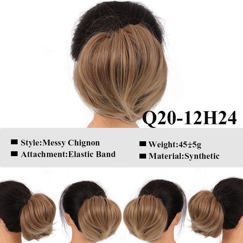 Scrunchie bun Scrunchie fofo bagunçado Scrunchie reto Rabo de cavalo com elástico Scrunchie coquetel_voghion.com
