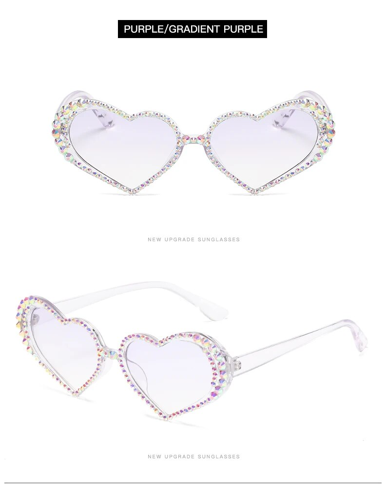 Nouvelles lunettes de soleil Water Diamond couleur bonbon Design femme punk grande monture lunettes pour femmes marque strass nuances_voghion.com