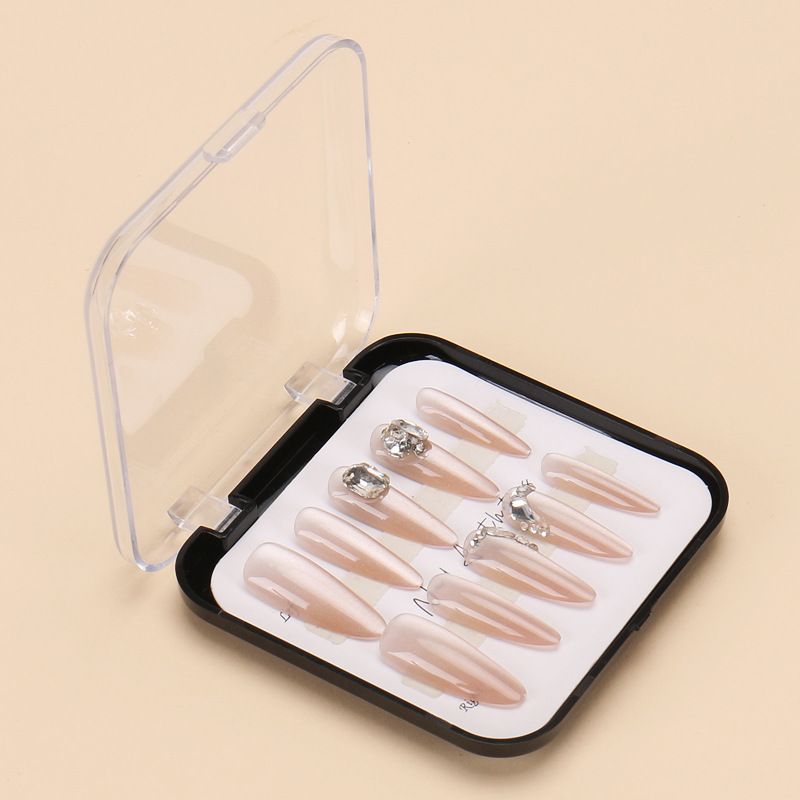 Handgemachte französische Strass-Premium-Nagellack-Patches, 10 Stück, abnehmbare Nagel-Patches in verschiedenen Größen_voghion.com