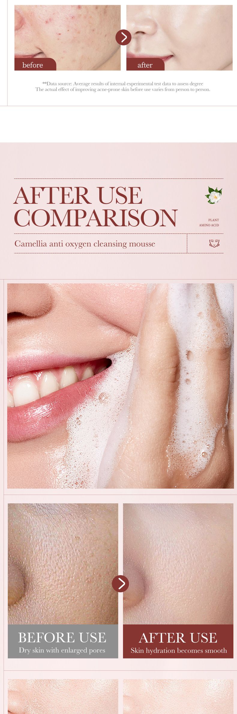 BIOAOUA Camellia Antioxidant Gentle Cleansing Mousse 150ml Mousse Moisturizing Facial Cleanser Deep Cleansing_voghion.com