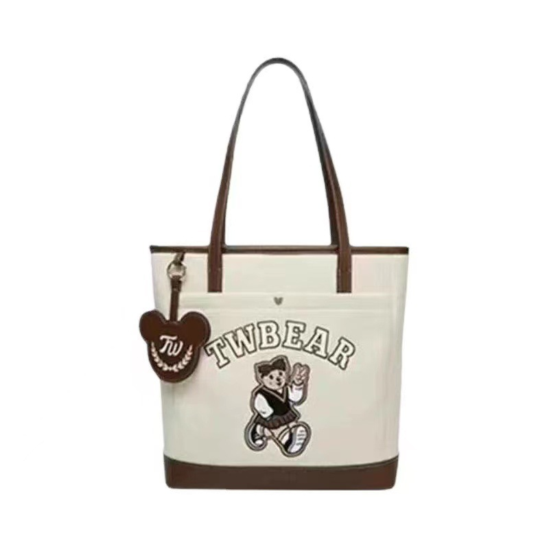 Sac fourre-tout ours pour femmes, fourre-tout de classe, de loisirs, à bandoulière, grande capacité, sac de Shopping, nouvelle collection_voghion.com