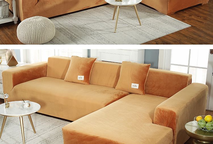 Funda de sofá de felpa de color sólido grueso y textil para el hogar, elástica, antideslizante, de alta gama, nórdica, sencilla_voghion.com
