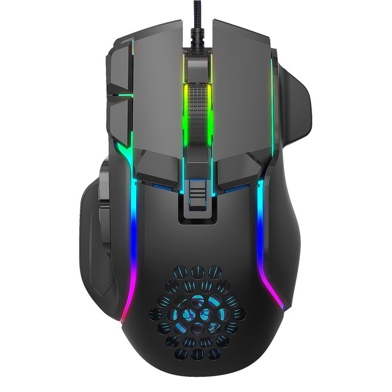 10 key wired gaming, esports mouse, macro programming, 13 RGB light modes, 6 gears, 12800dpi_voghion.com