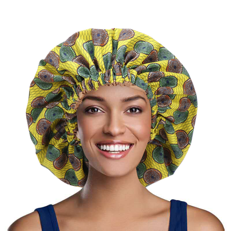 Women's Hats style fashionable printed elastic nightcaps, women's oversized hats, double-layer elastic bonnet_voghion.com