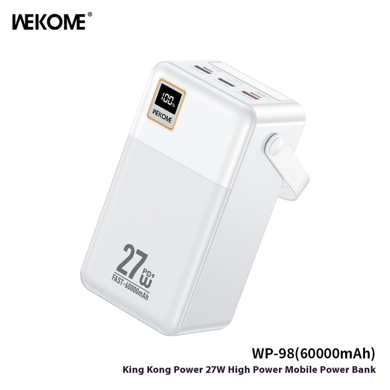 WEKOME Diamond Power Bank 100.000 mAh, tragbares 27-W-PD-Schnellladegerät mit LED-Licht, Notfall-Akkupack für den Außenbereich für Campingreisen, hohe Kapazität_voghion.com