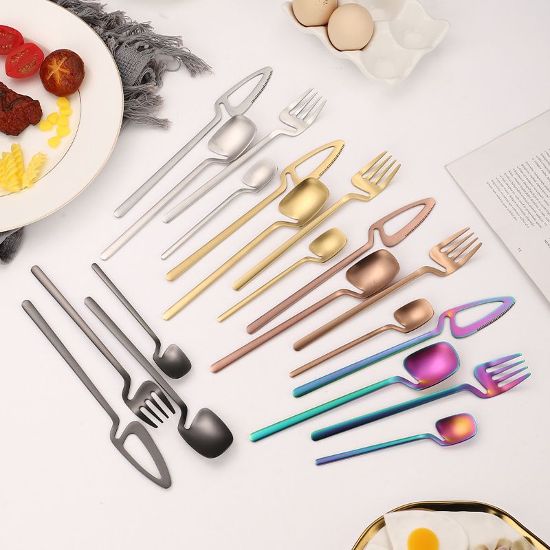 304 stainless steel knife, fork, creative and personalized dessert hanging spoon, Japanese Western tableware set_voghion.com