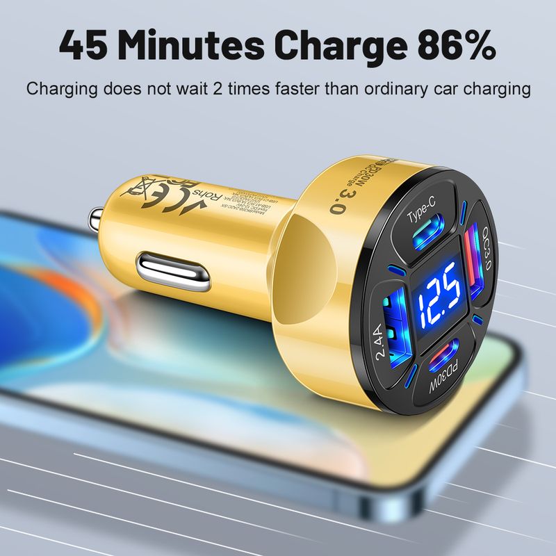 100W Typ C Digital Display Auto USB Schnelle Handy Lade Adapter Für IPhone Xiaomi Huawei Samsung Ladegerät_voghion.com