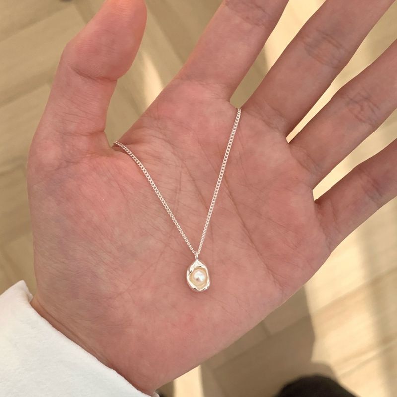 Liluo New S Pure Silver Pearl Necklace Accessory For Women, Non-Fading, High-End Feel, Versatile Spring/Summer Clavicle_voghion.com