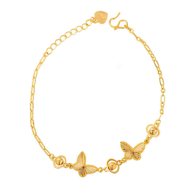Shajin Double Butterfly Love Bead Bracelet Donna Oro Acquista Stesso Stile Ragazza Flash Elegante Tutto-fiammifero Regalo di Gioielli di Alta Qualità_voghion.com